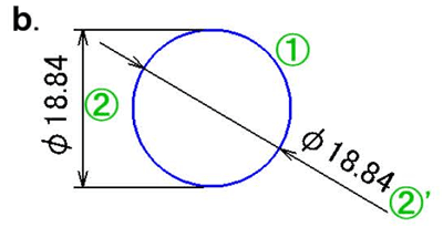 「直径」寸法作図