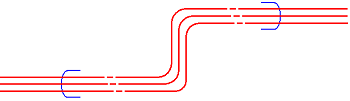 複数配線に対して複数配線エンド伏せを作図できます。