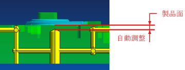 ICAD SX タンク穴の長さは製品面までの距離を考慮し、自動調整されます。