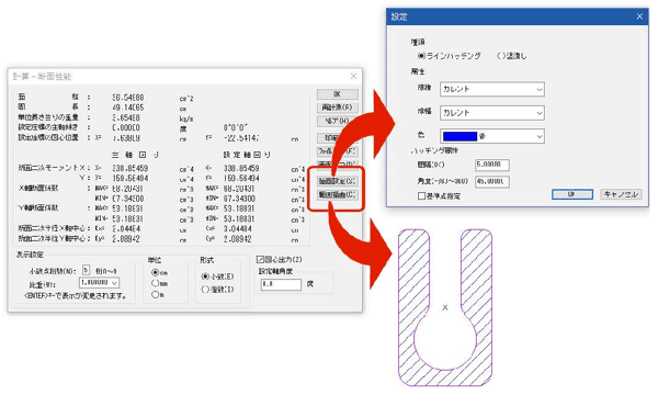 ［計算］－［断面性能］コマンド