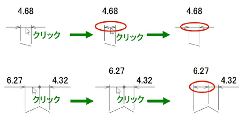 寸法線作図/編集 寸法線先端処理