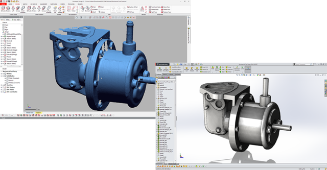 点群から Solidworks CAD モデルへの Geomagic Design X スキャン処理
