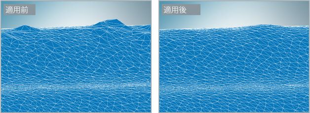 メッシュ状態の偏りを修正するために、メッシュをスムージングします。